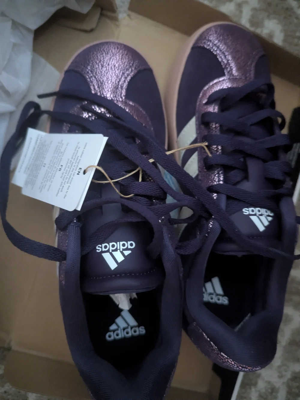 Kids Cool 😎 Platform Sneaker in Deep Purple Size 2 Court shoes NEW Fun!!!
